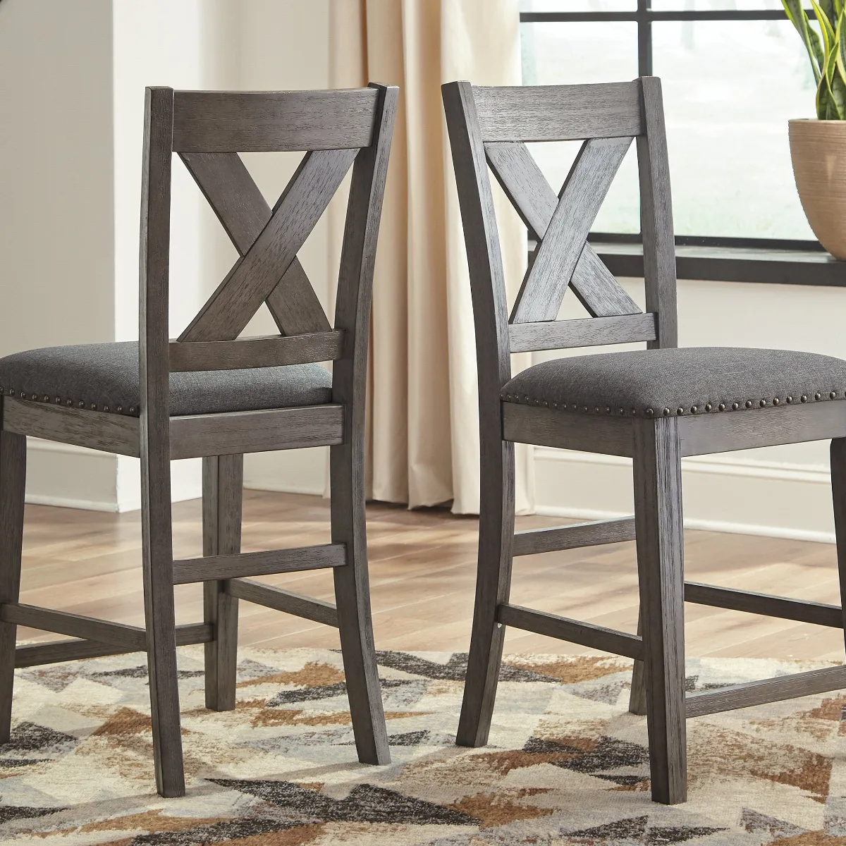 Dining Set Counter Height Table Gray