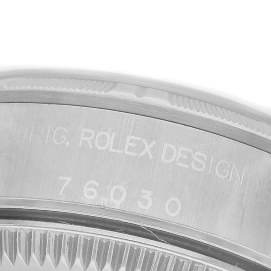 Rolex Oyster Perpetual Steel Black Dial Ladies Watch 76030