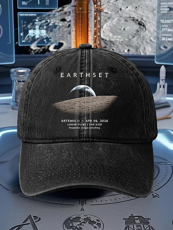 Unisex  Artemis II  Print  Washed Cotton Cap