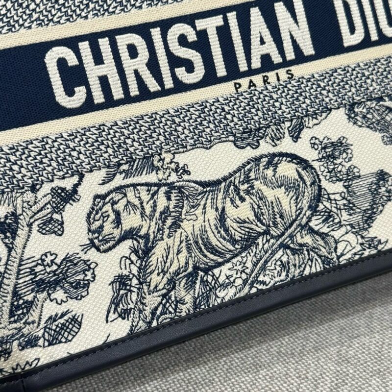 Replica Dior Tote Book White Tiger Leather