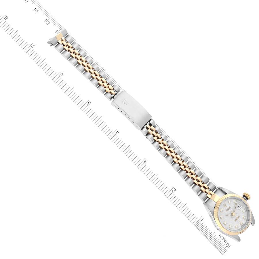 Rolex Datejust Silver Diamond Dial Steel Yellow Gold Ladies Watch 69173