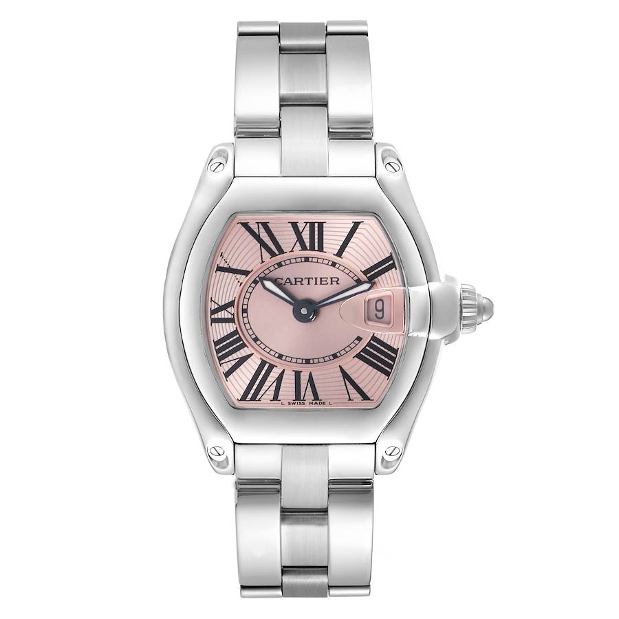 Cartier Roadster Small Pink Dial Steel Ladies Watch W62017V3