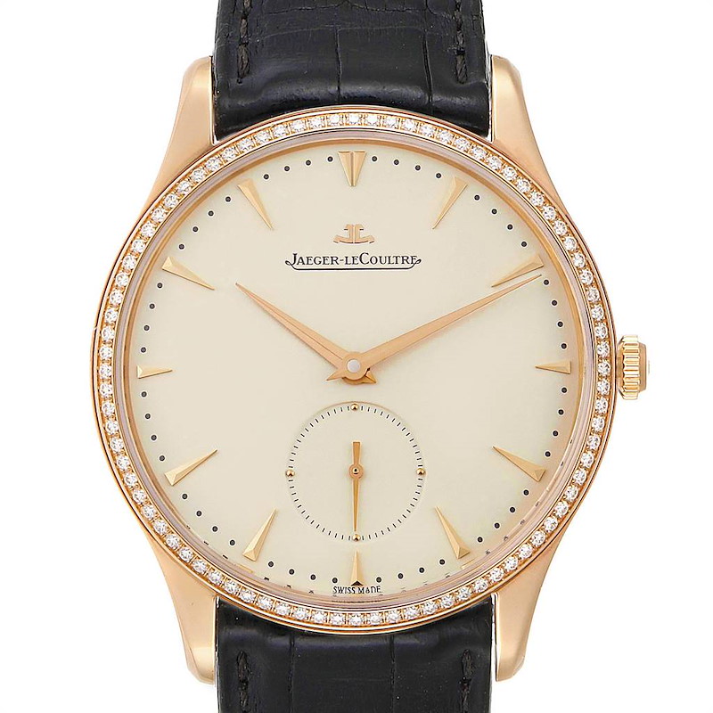 Jaeger LeCoultre Master Grande Ultra Thin 40mm Rose Gold Diamond Mens Watch Q1352502