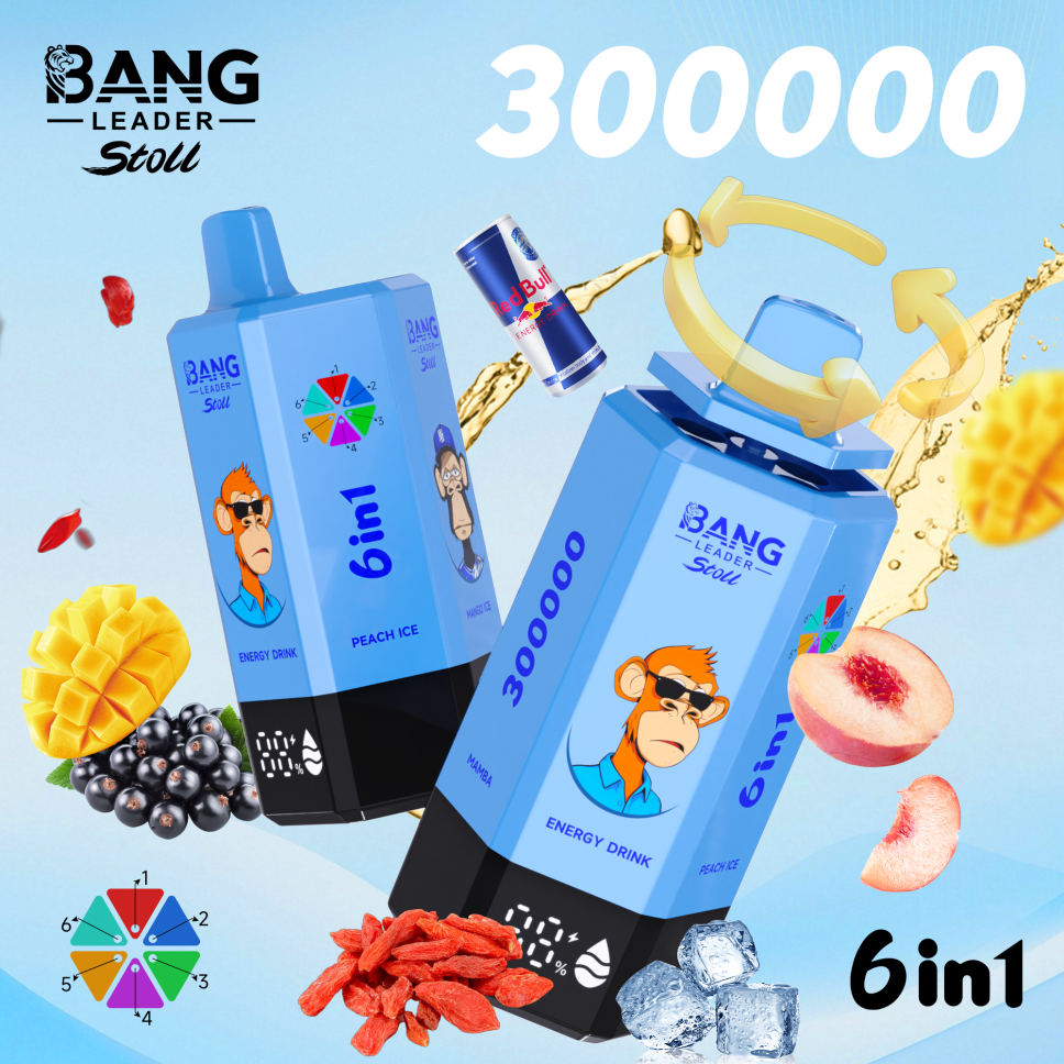 Bang Leader Stoll 300K Puffs 6-in-1 Prefilled Vape Device - 6 Flavours, Rechargeable, 650mAh