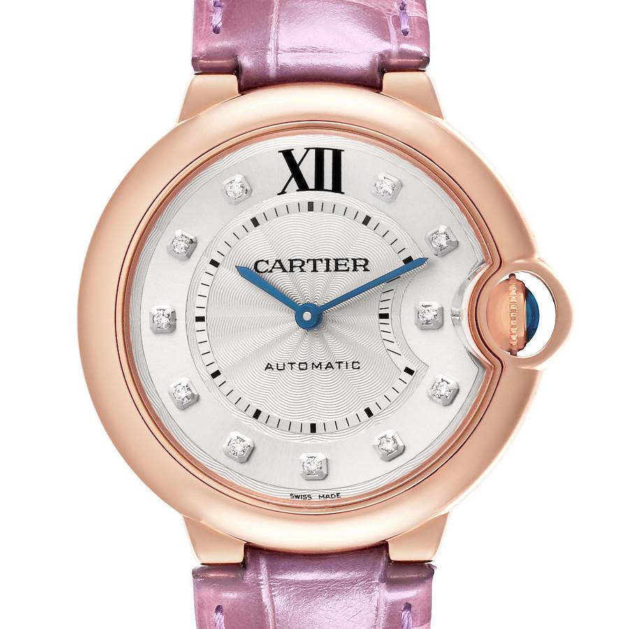 Cartier Ballon Bleu 36 Rose Gold Diamond Ladies Watch WJBB0010