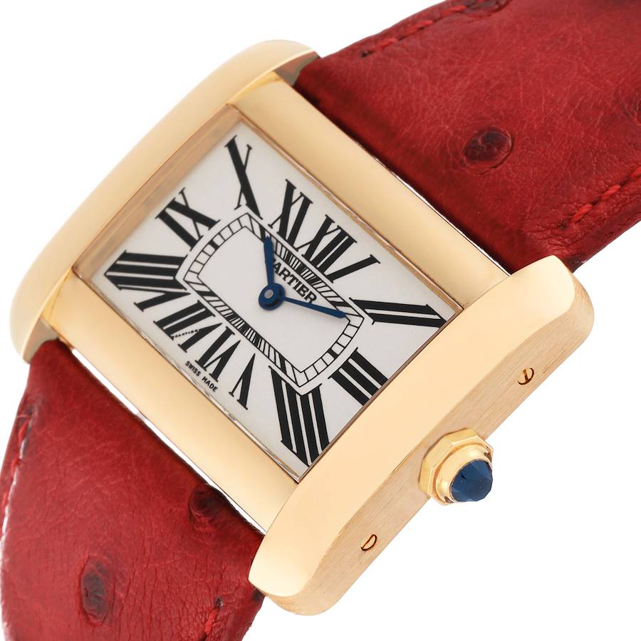 Cartier Tank Divan Large Silver Dial Yellow Gold Ladies Watch W6300556