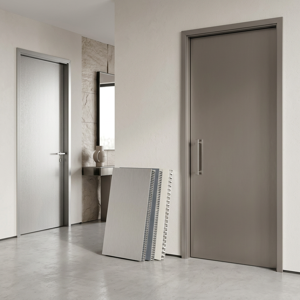 Honeycomb Aluminum Infill Panel for Entrance Door, Sound Reduction, Multi Color Veneer for Door Manufacturer