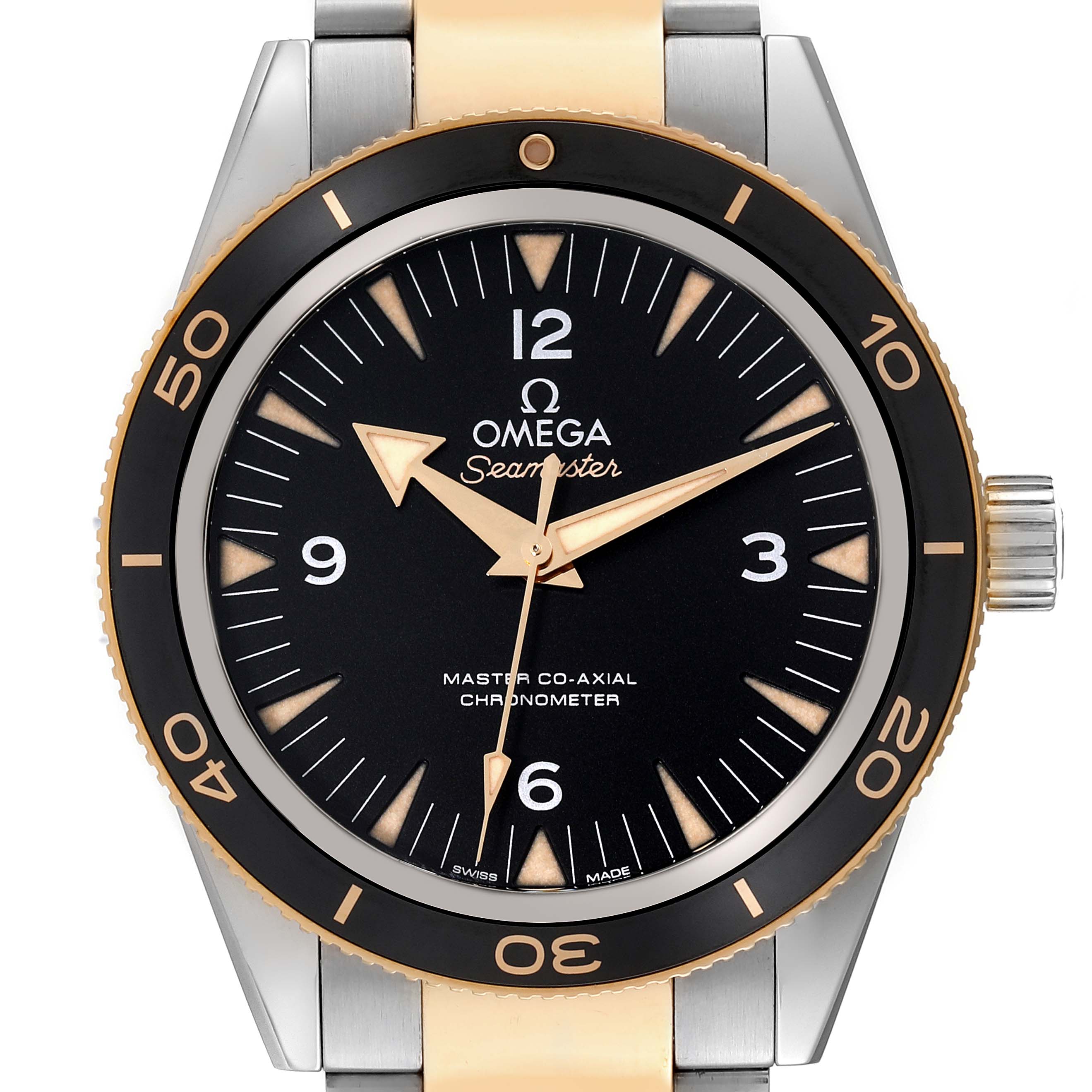 Omega Seamaster 300 Steel Yellow Gold Mens Watch 41.0 MM 233.20.41.21.01.002 Card