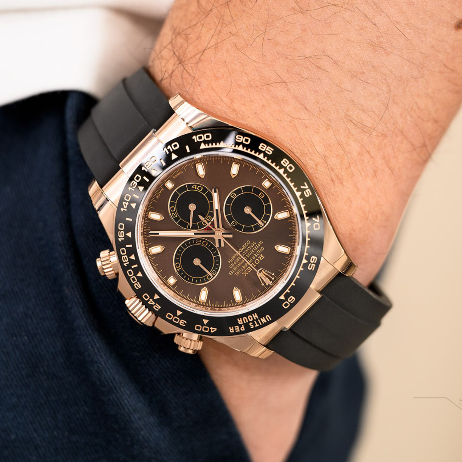 Rollie-The Crown Cosmograph Daytona Everose Gold Chocolate Oysterflex M116515LN-0041