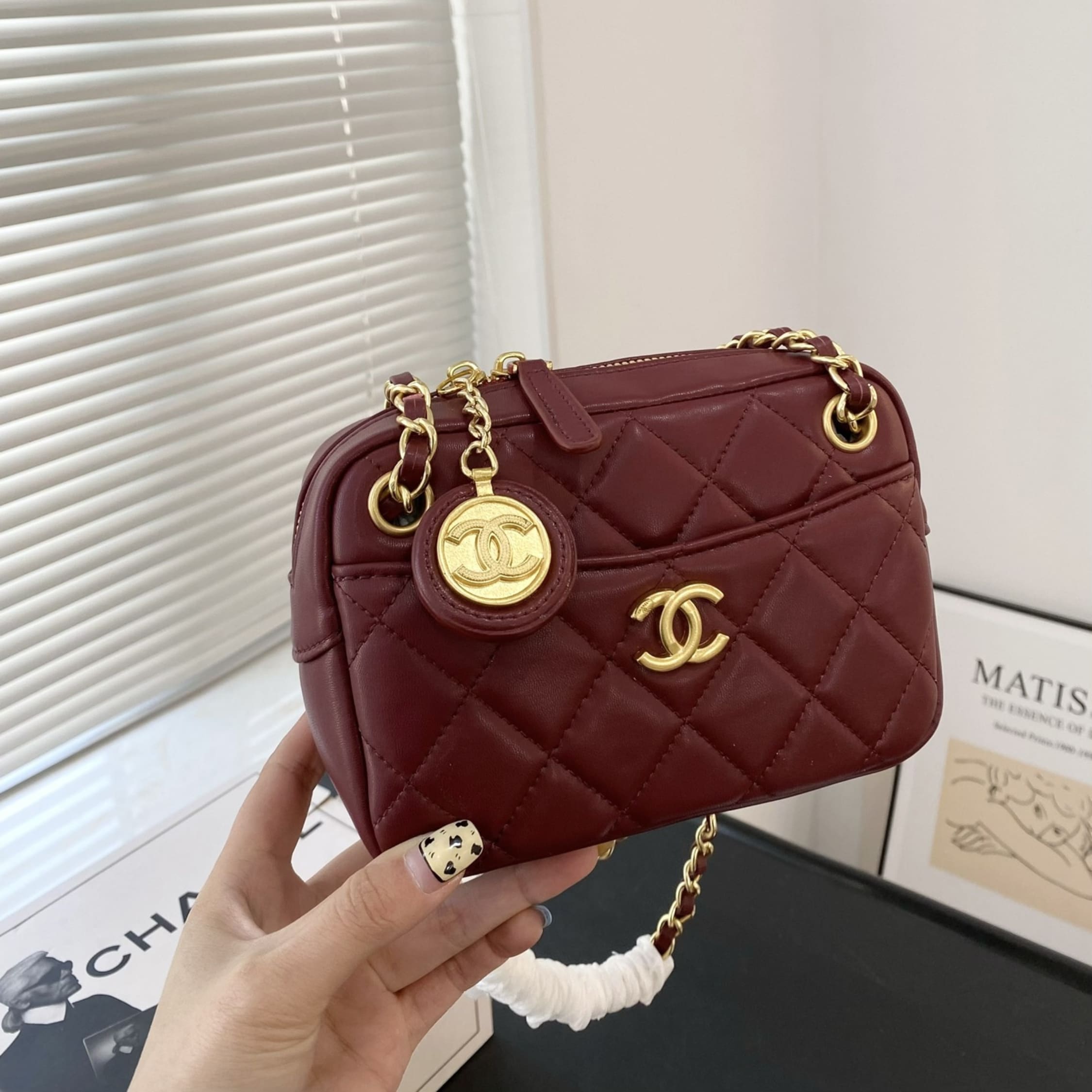 Chanel Mini Camera Case Burgundy 18Cm As5190 B18306 Nzv44
