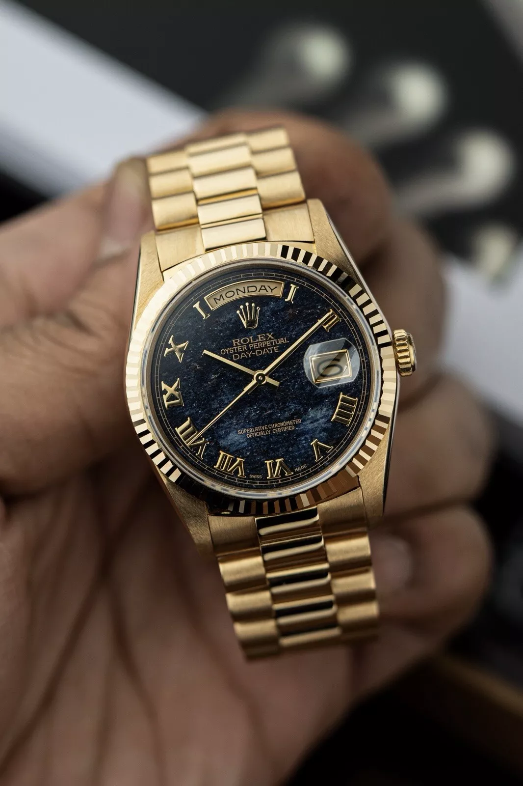 Rolex Day-Date 36mm Rare Aventurine Stone Dial President 18k Gold Ref. 18238