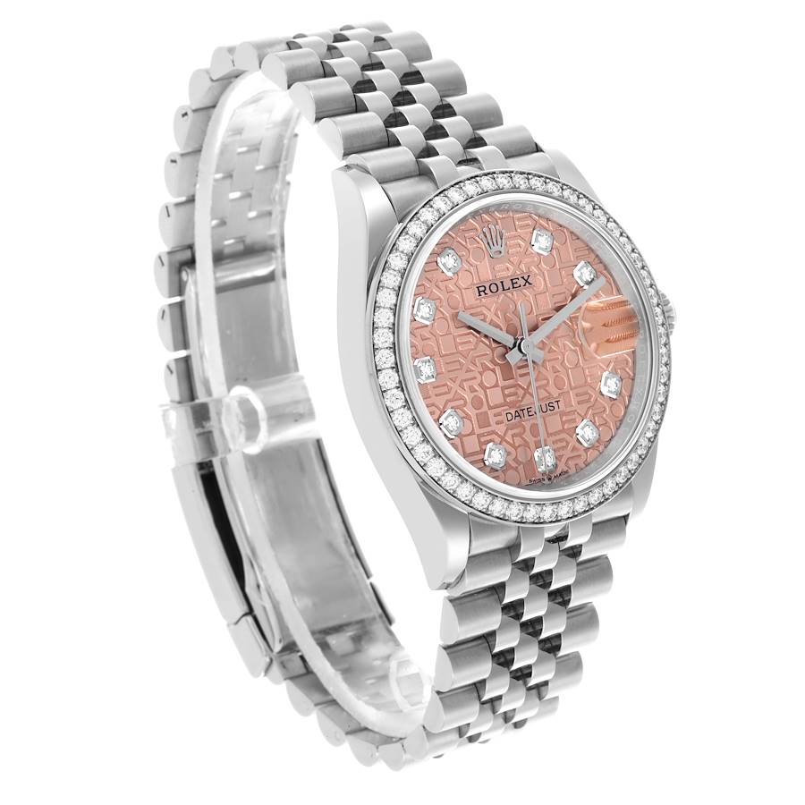 Rolex Datejust Silver Diamond Dial Steel Mens Watch 126284