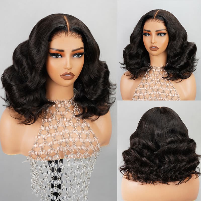 Megalook Bogo Free 6 inch Deep Part Hairline Glueless Lace Short All Texture Bob Wigs