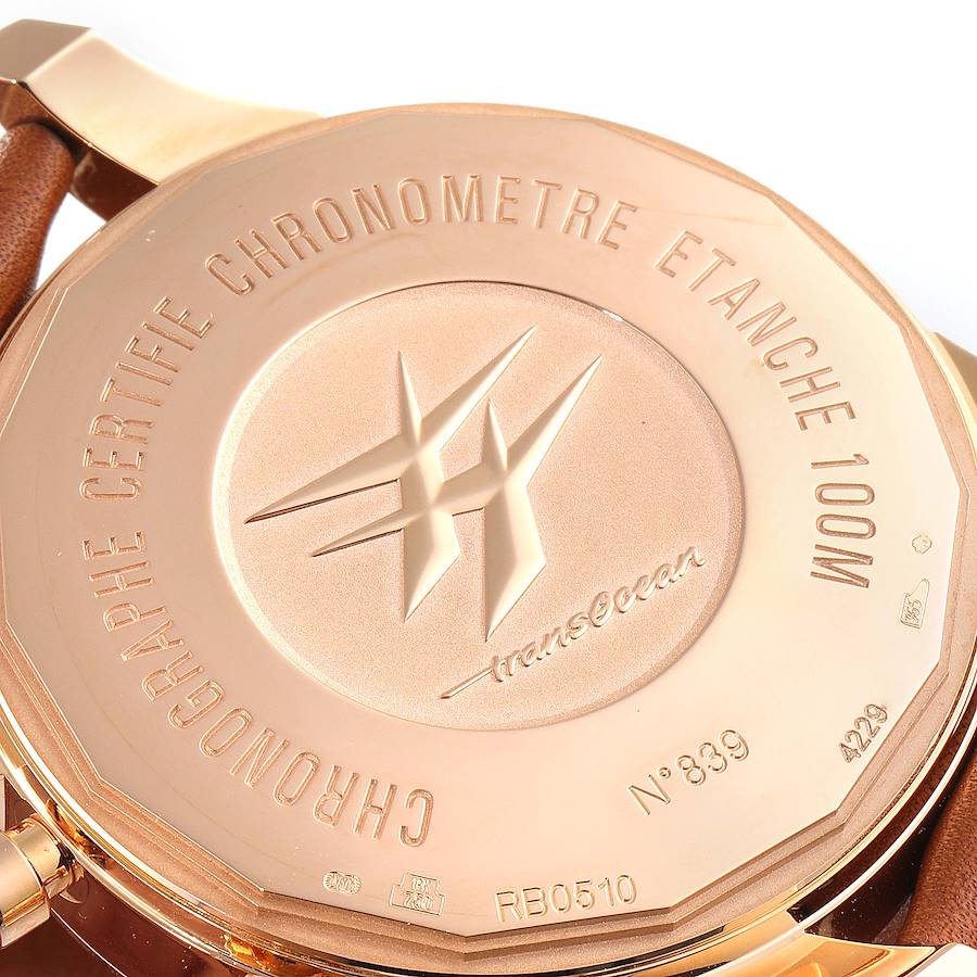 Breitling Transocean Chronograph Unitime Rose Gold Watch RB0510