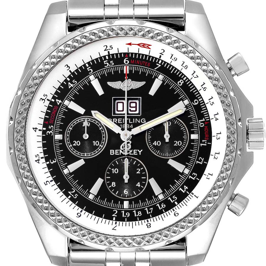 Breitling Bentley Motors Black Dial Chronograph Mens Watch A44362