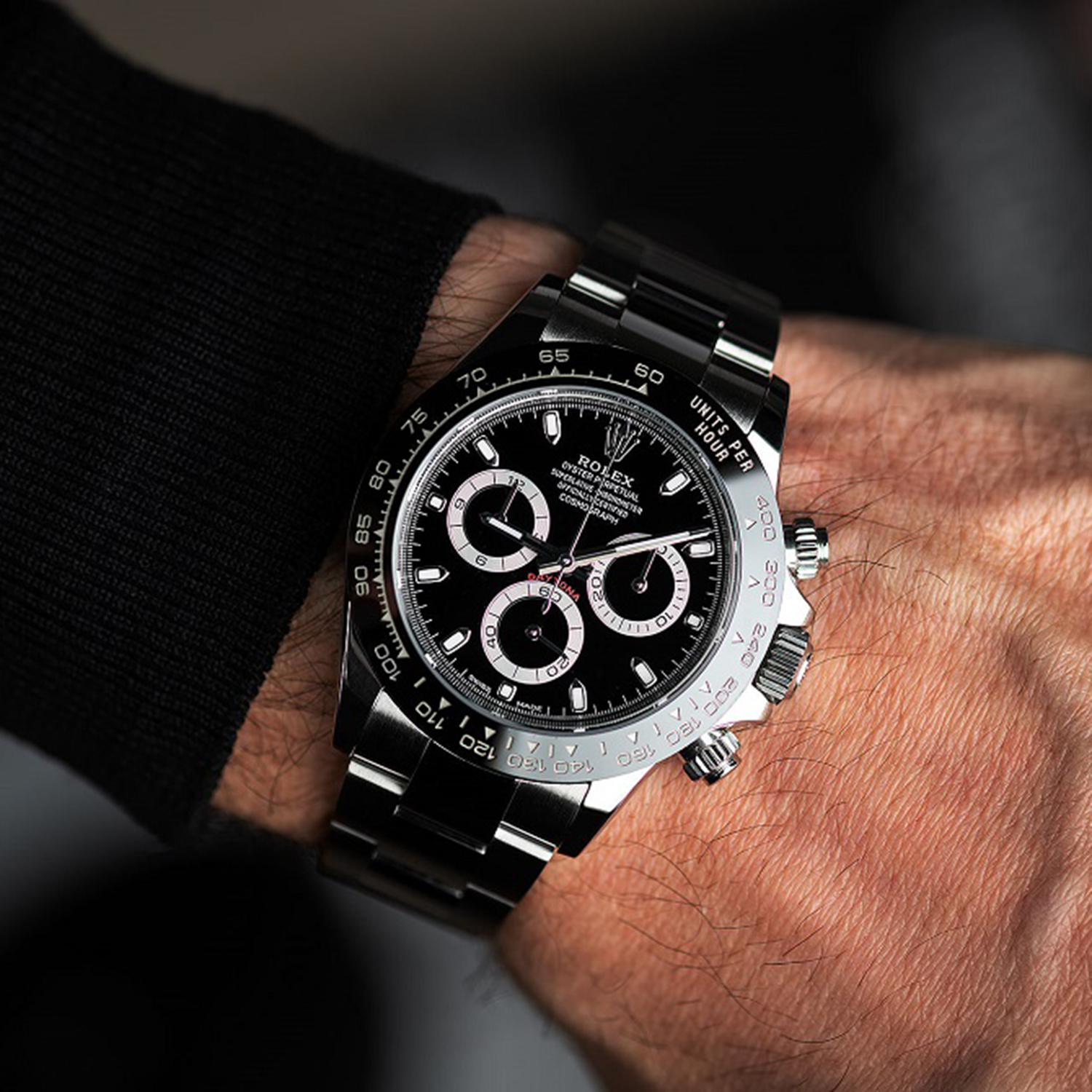 ​Rollie-The Crown Cosmograph Daytona Black Dial Stainless Steel 116500ln-0002