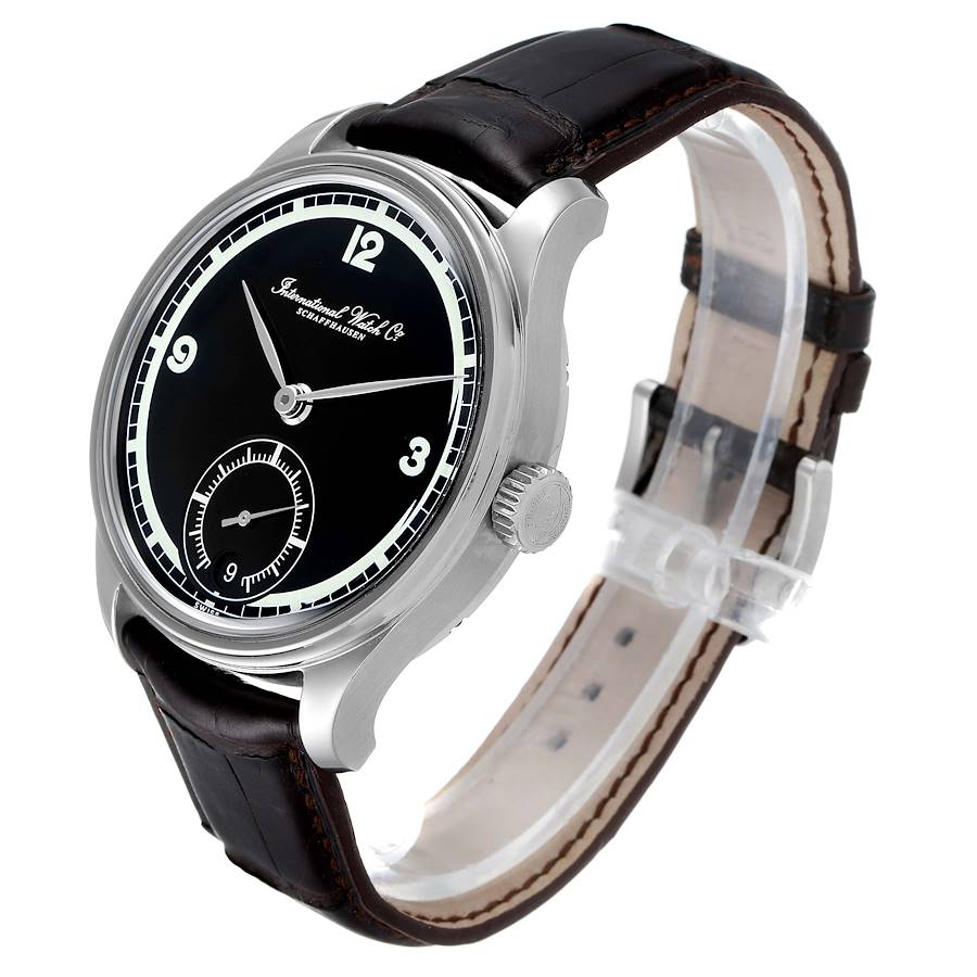 IWC Portuguese Black Dial Manual Wind Steel Mens Watch IW510205