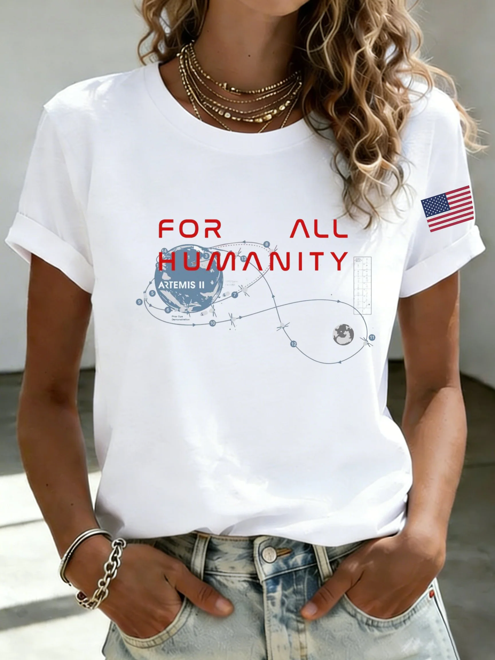 Retro Artemis II 2026 Rocket Launch Print T-Shirt