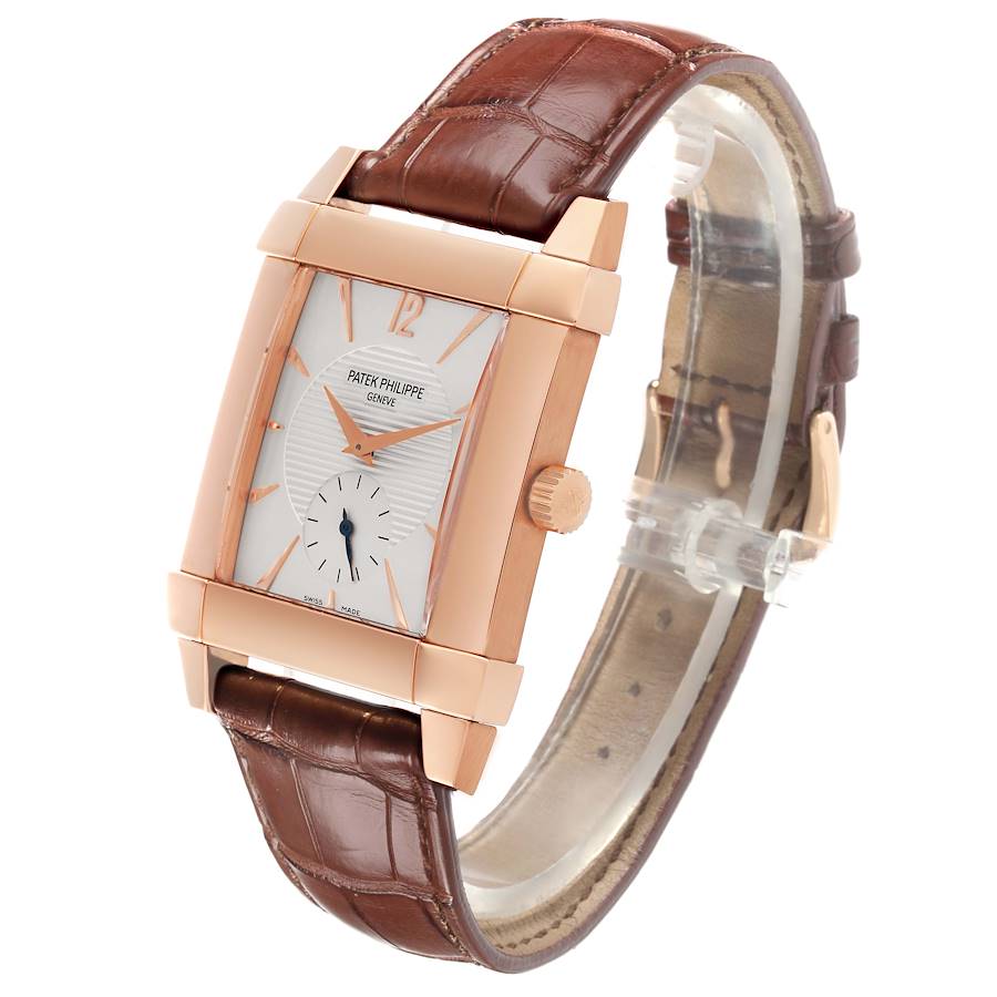 Patek Philippe Gondolo Rose Gold Silver Dial Mens Watch 5111 Papers