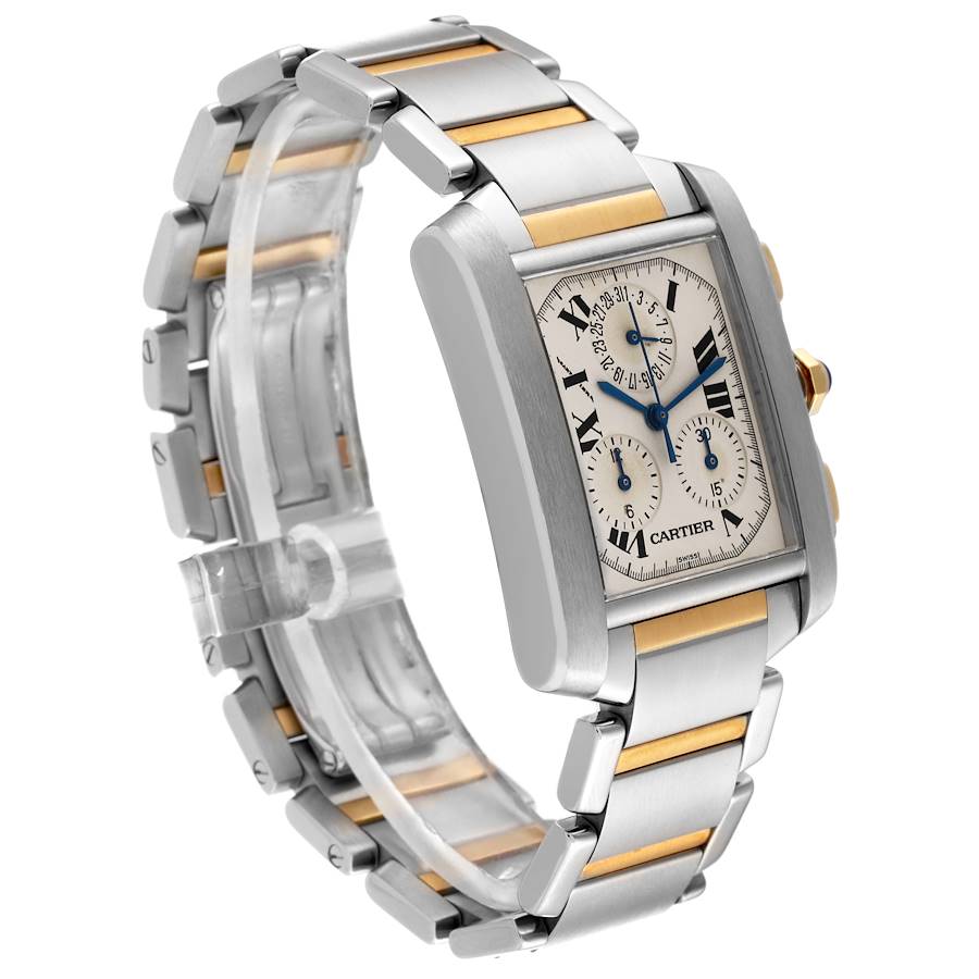 Cartier Tank Francaise Chronograph Steel Yellow Gold Mens Watch W51004Q4