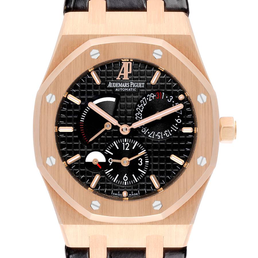 Audemars Piguet Royal Oak Dual Time Rose Gold Mens Watch 26120OR