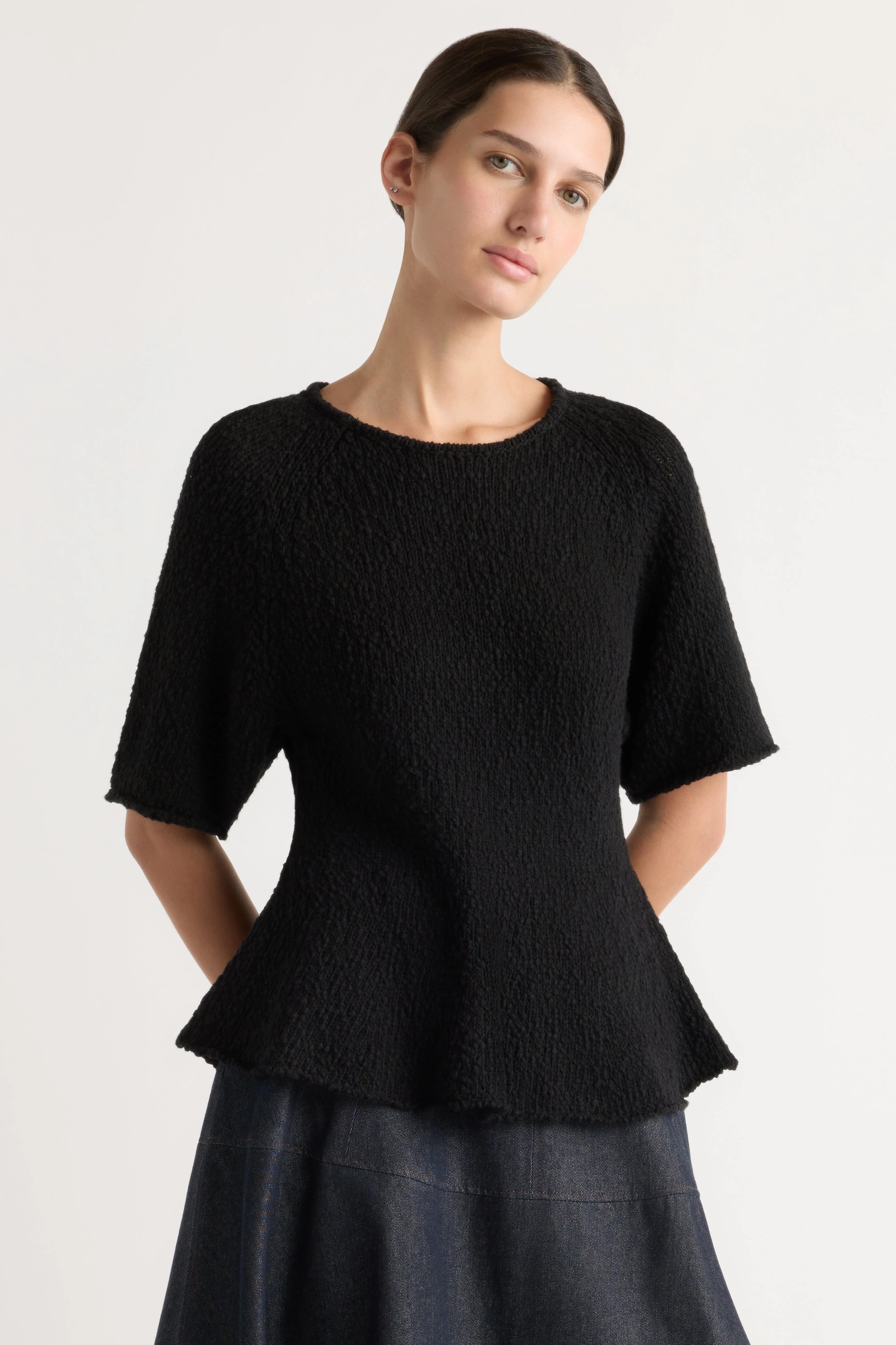 Valetta Organic Cotton Sculpted Knit Top