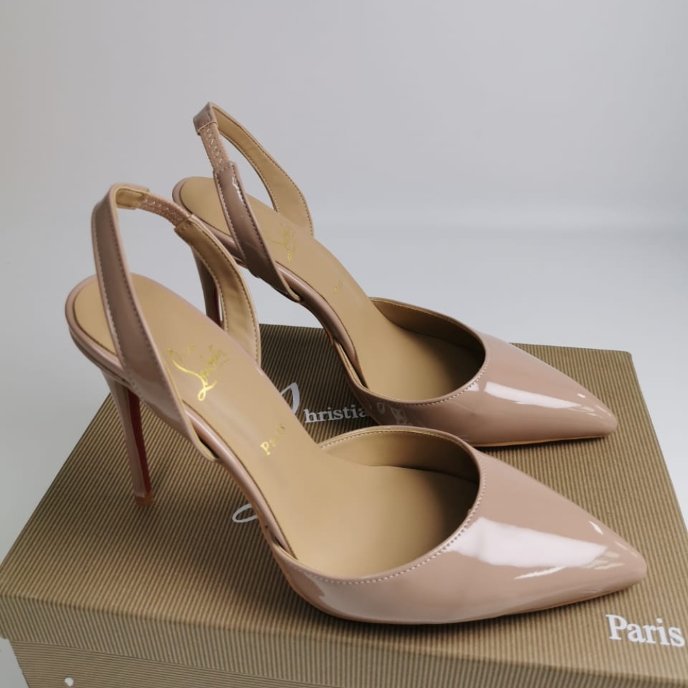 Christian Louboutin Apostropha Sling 80 Nappa Leather Beige 1240830N295