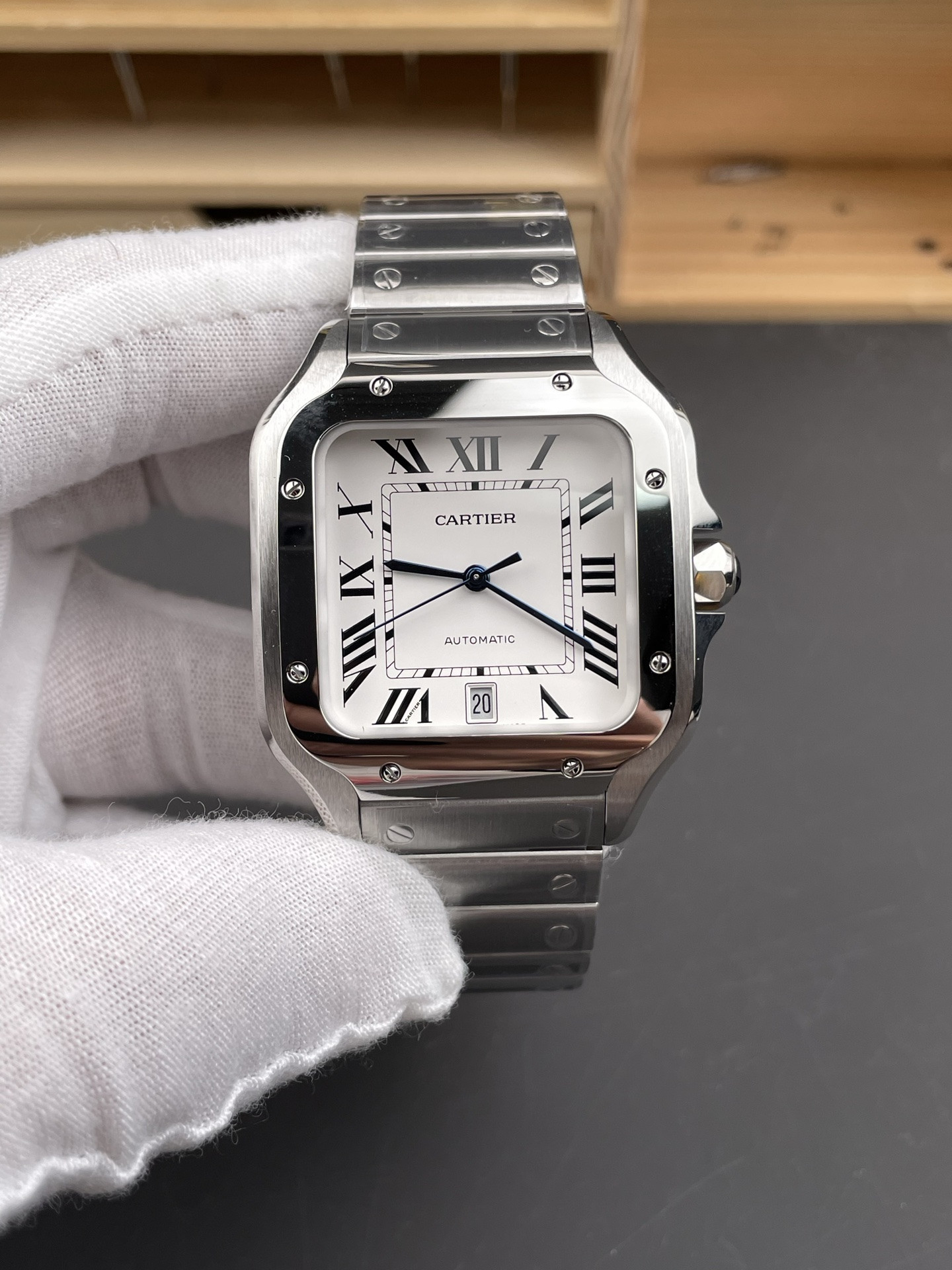 Santos White Dial Men Large Size BV/J12 Factory
