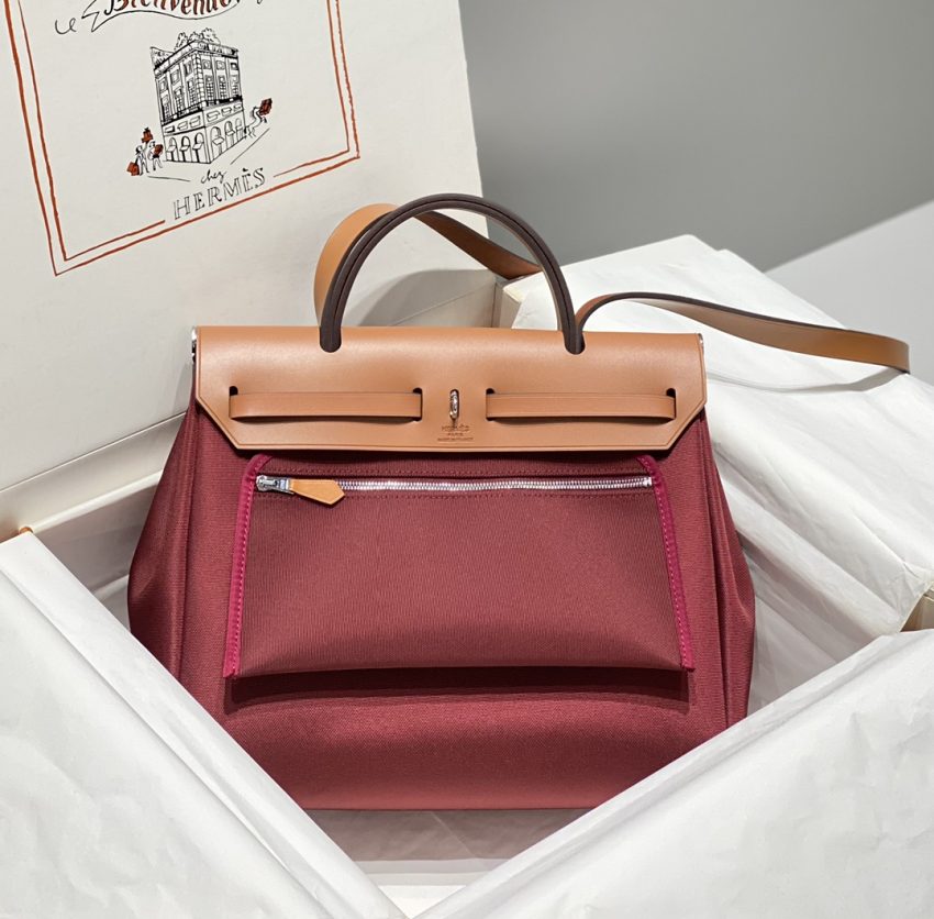 Replica Hermès Herbag 31Cm Bordeaux Red