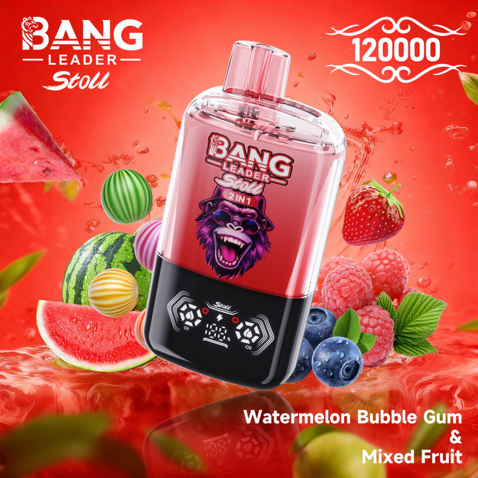 Bang Leader Stoll 120K Puffs 2-in-1 Prefilled Vape Device - Dual Flavour, Rechargeable, 650mAh