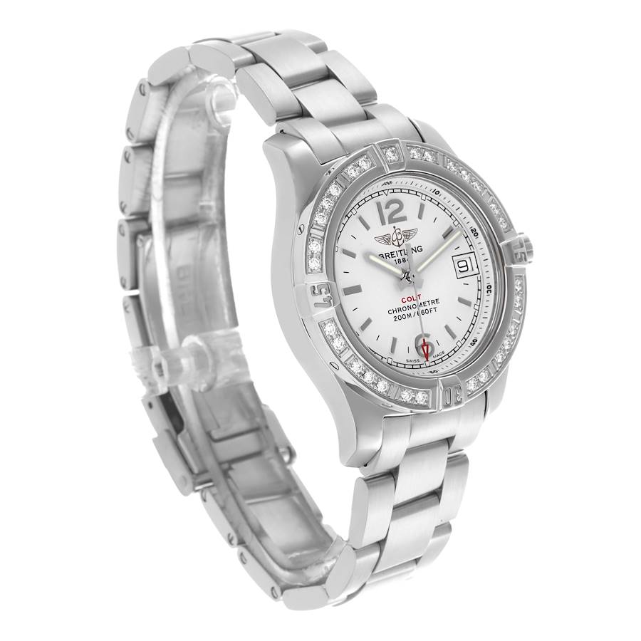 Breitling Colt Lady Silver Dial Diamond Bezel Steel Ladies Watch A77388