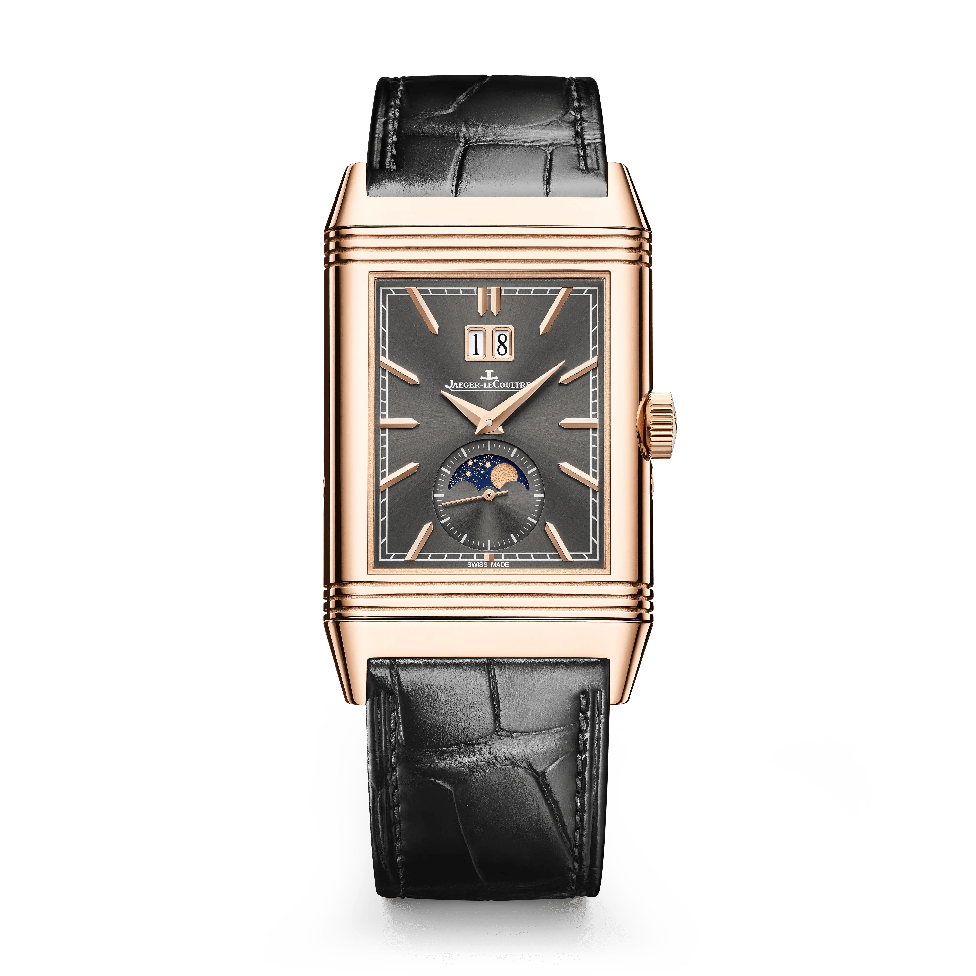 Pink Gold Reverso Tribute Nonanti&egrave;me Enamel Men&rsquo;s Watch Q71125E1