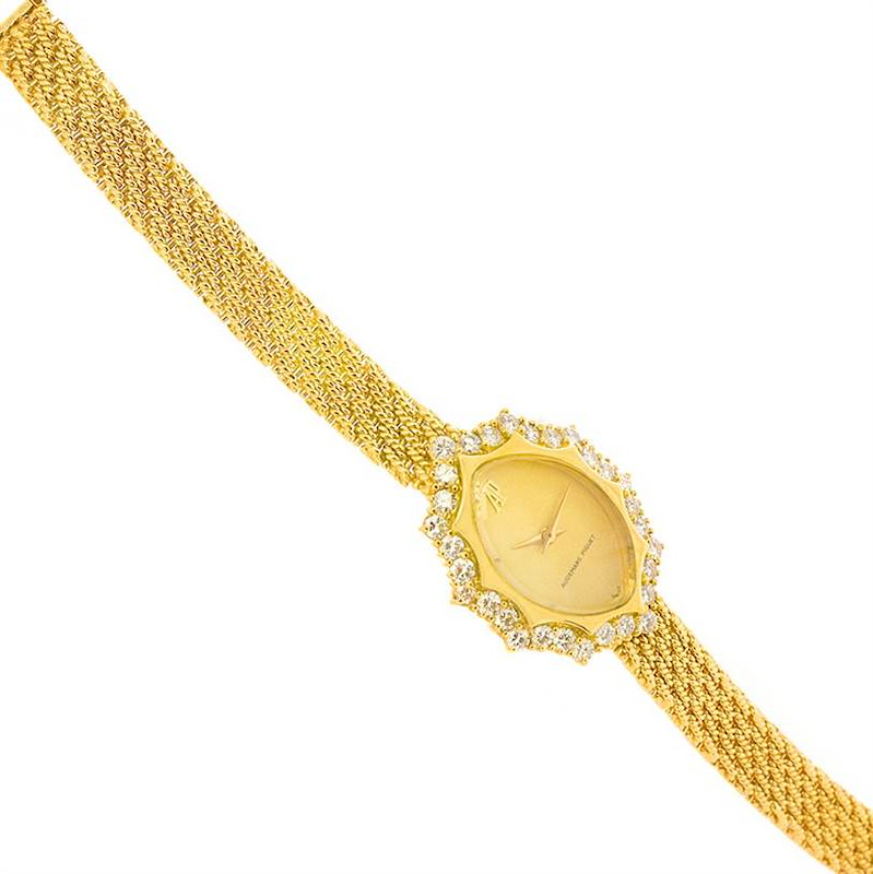 Audemars Piguet Vintage 18k Yellow Gold 1.67 Ct Diamond Cocktail Watch