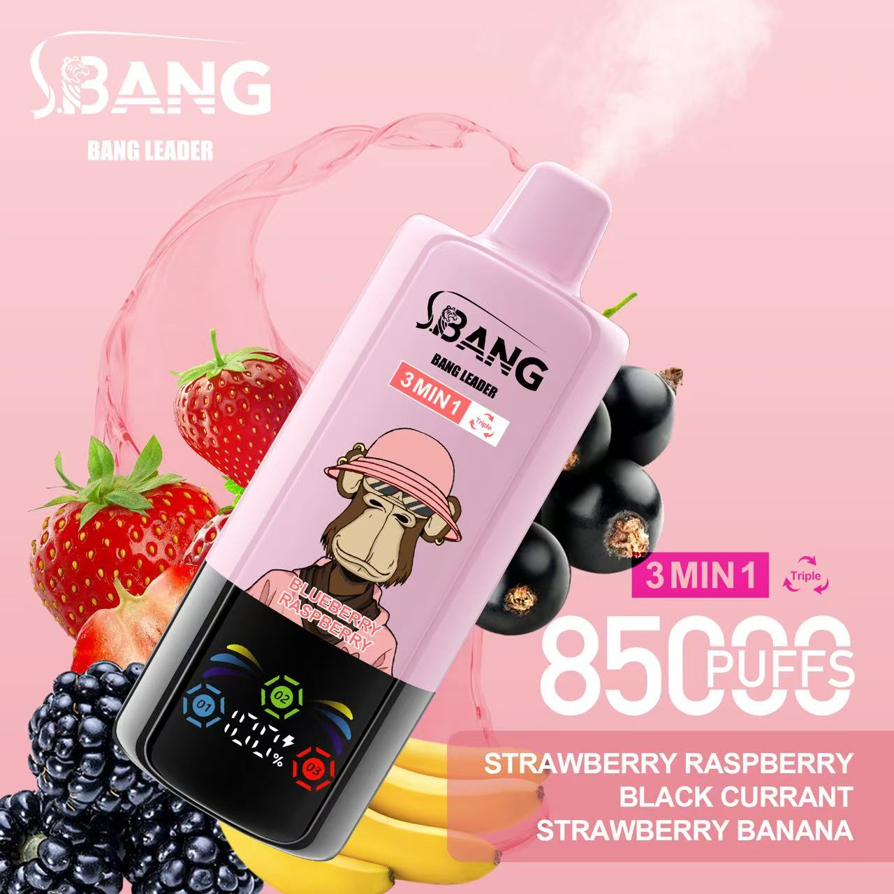 Bang Leader 85K Puffs 3-in-1 Prefilled Vape Device - 3 Flavours, Rechargeable, 850mAh