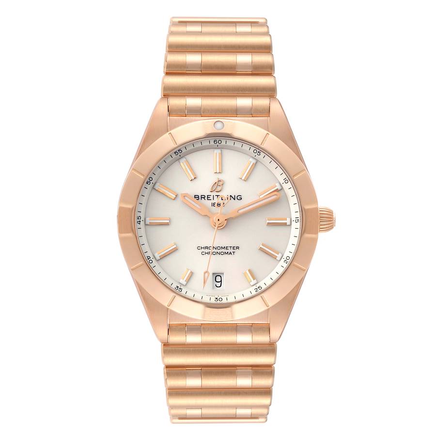 Breitling Chronomat 32 White Dial Rose Gold Ladies Watch R77310