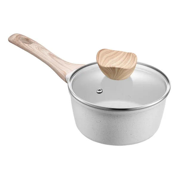1.5 QT Saucepan Nonstick Saucepan with Tempered Glass
