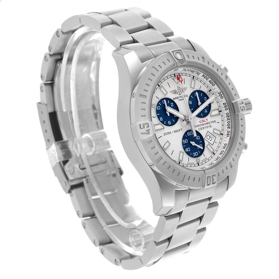 Breitling Colt Chronograph Blue Subdials Steel Mens Watch A73388