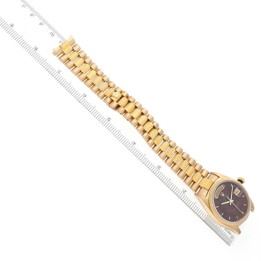 Rolex President Day-Date Yellow Gold BurlWood Dial Mens Watch 18078