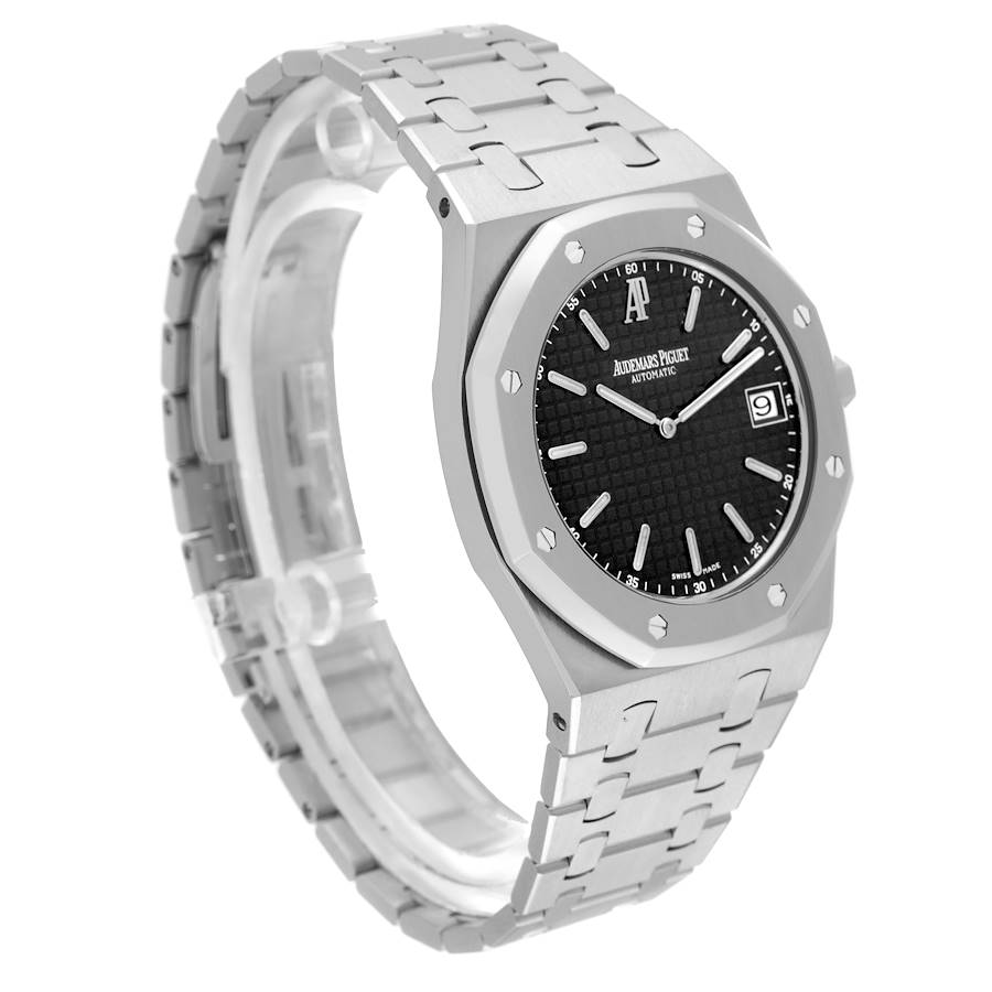 Audemars Piguet Royal Oak Black Dial Steel Mens Watch 15202ST