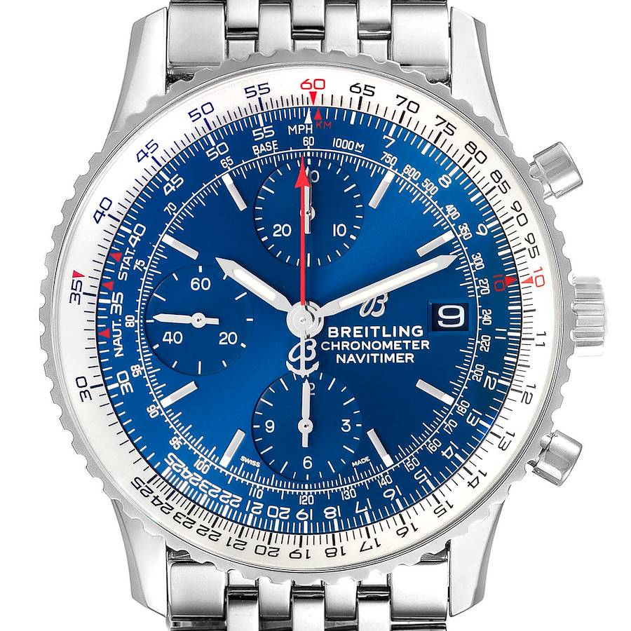 Breitling Navitimer Heritage Blue Dial Steel Mens Watch A13324