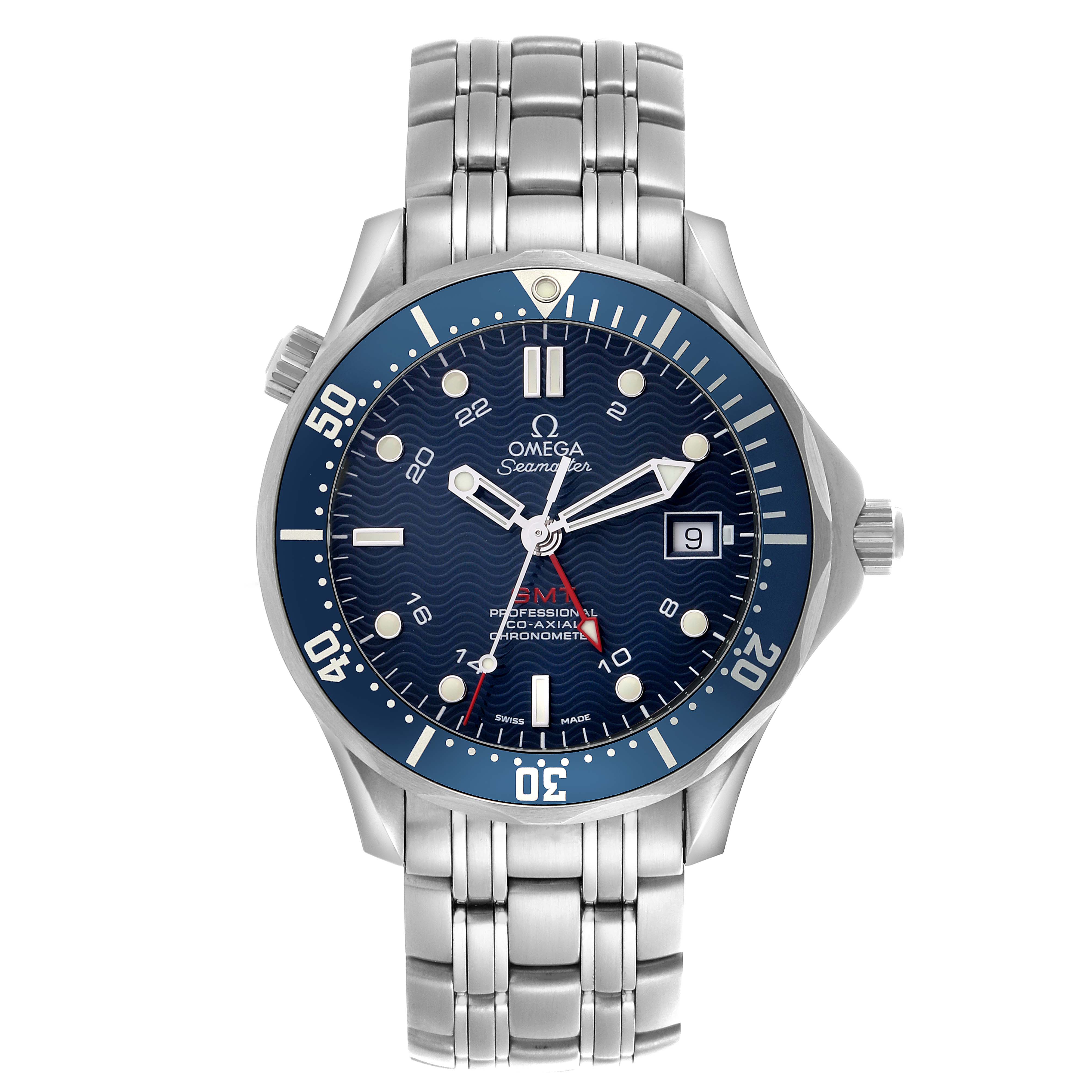 Omega Seamaster Diver 300M GMT Blue Dial Steel Mens Watch 41.0 MM 2535.80.00
