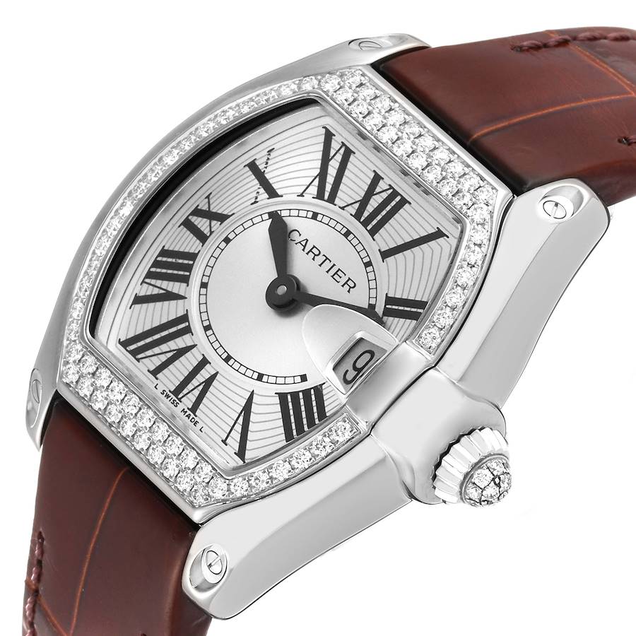 Cartier Roadster Small White Gold Diamond Bezel Ladies Watch WE500260