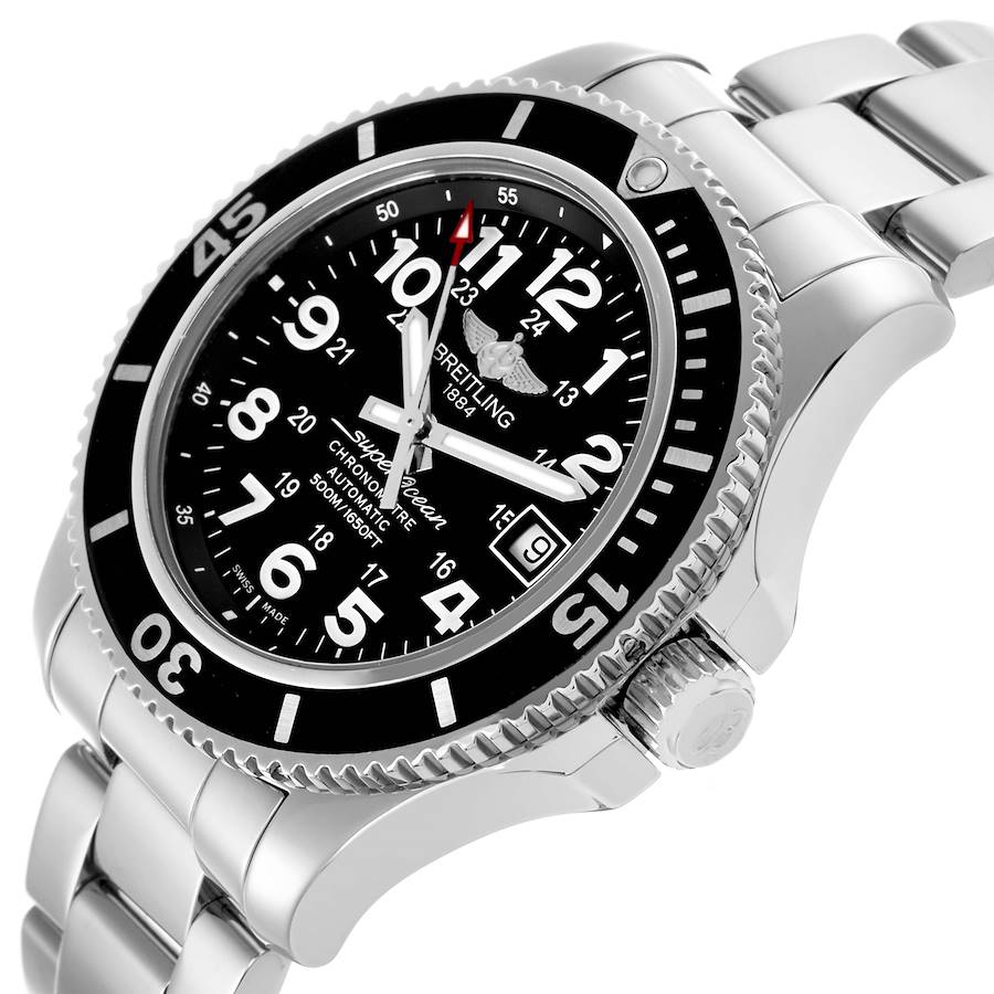 Breitling Superocean II Black Dial Steel Mens Watch A17365