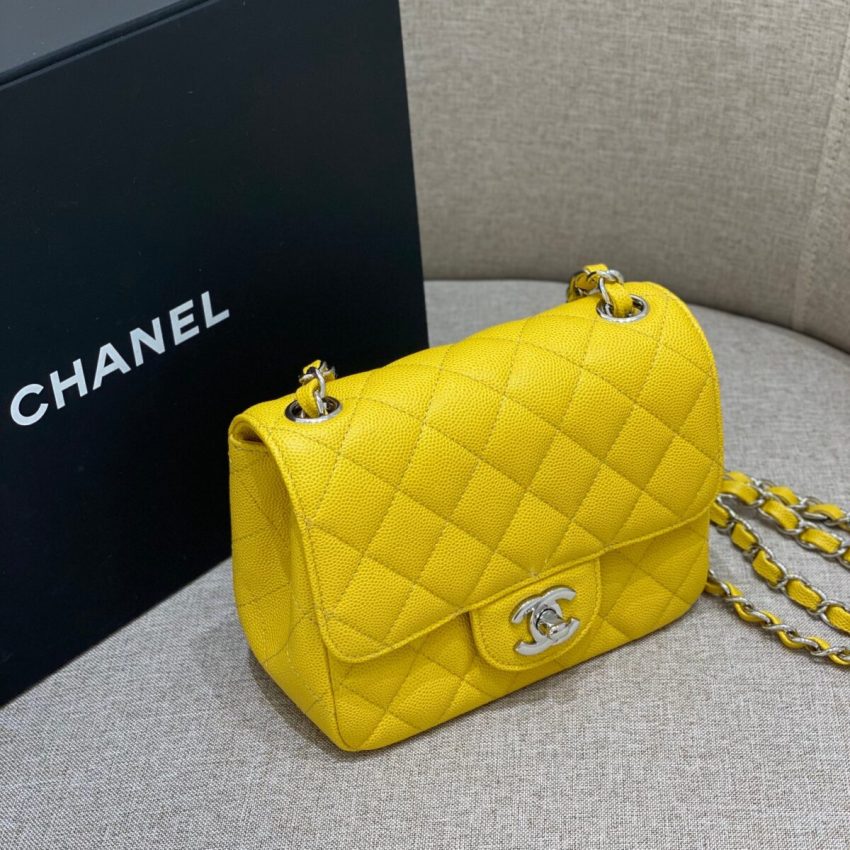 CHANEL Classic Flap 17cm Bright Yellow
