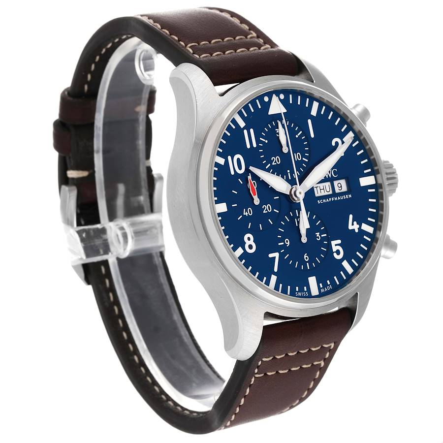 IWC Pilot Le Petit Prince Blue Dial Chronograph Mens Watch IW377714