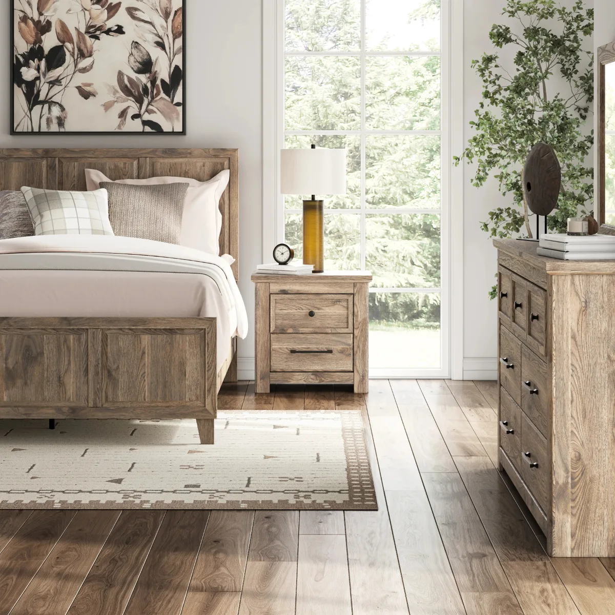 Classic 2-Drawer Wood Night Stand