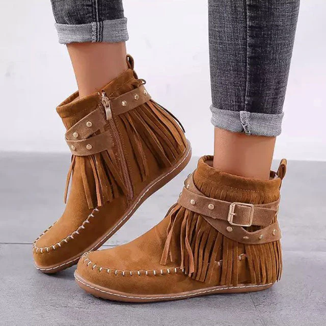 Vintage Warm Boots with Fringes