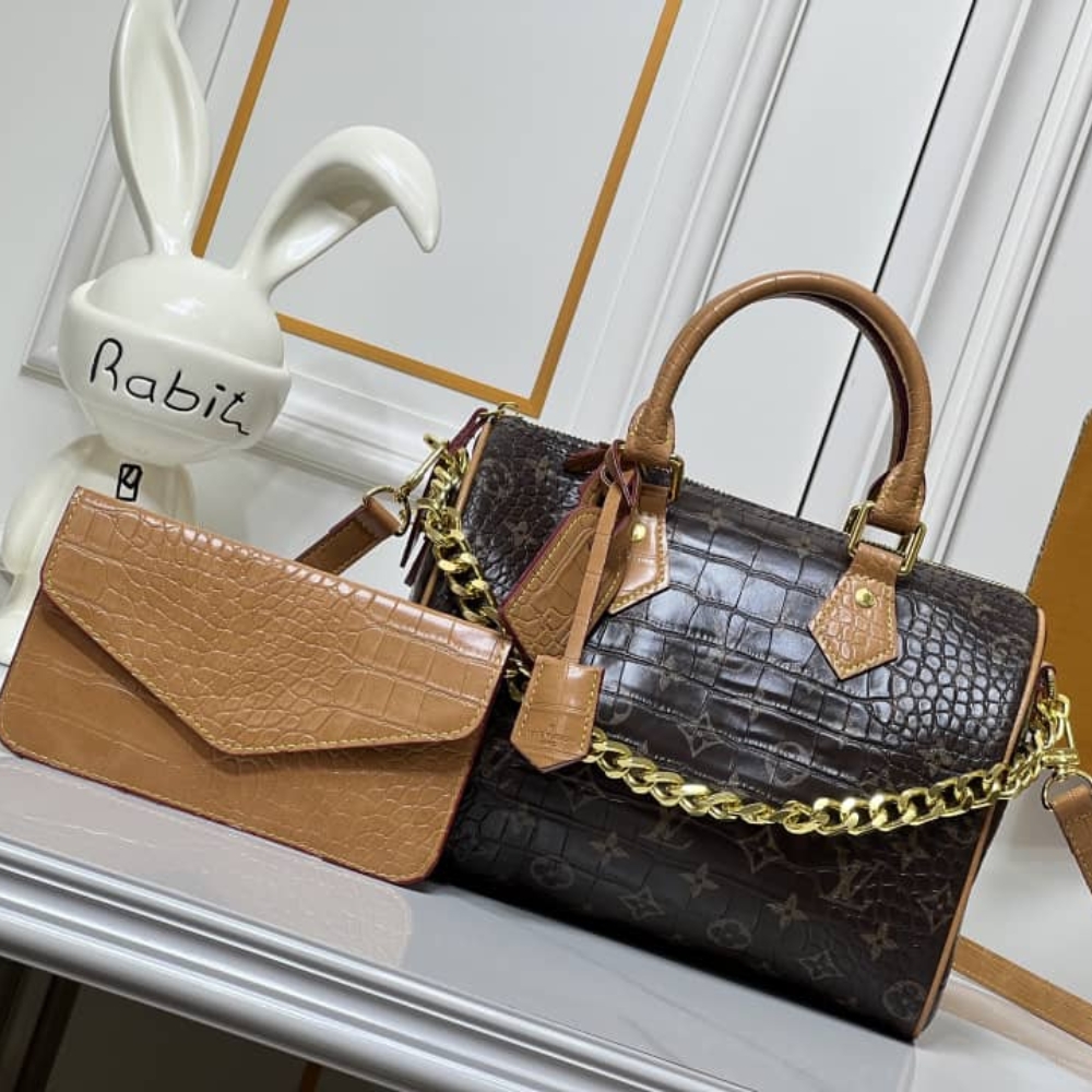 Louis Vuitton Speedy Satchel Bag Monogram Brown 25Cm