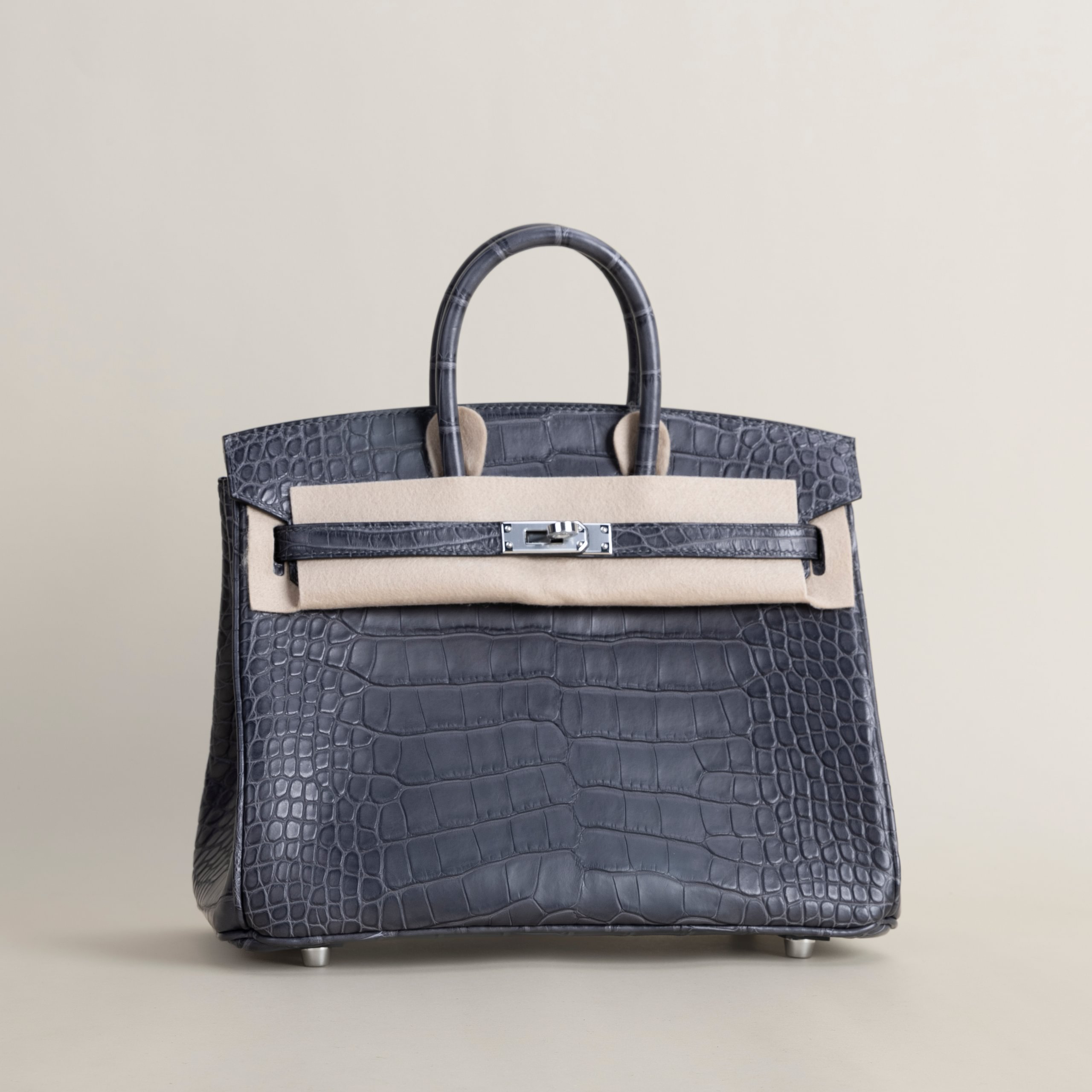 Birkin 25 matt alligator gris paris PHW