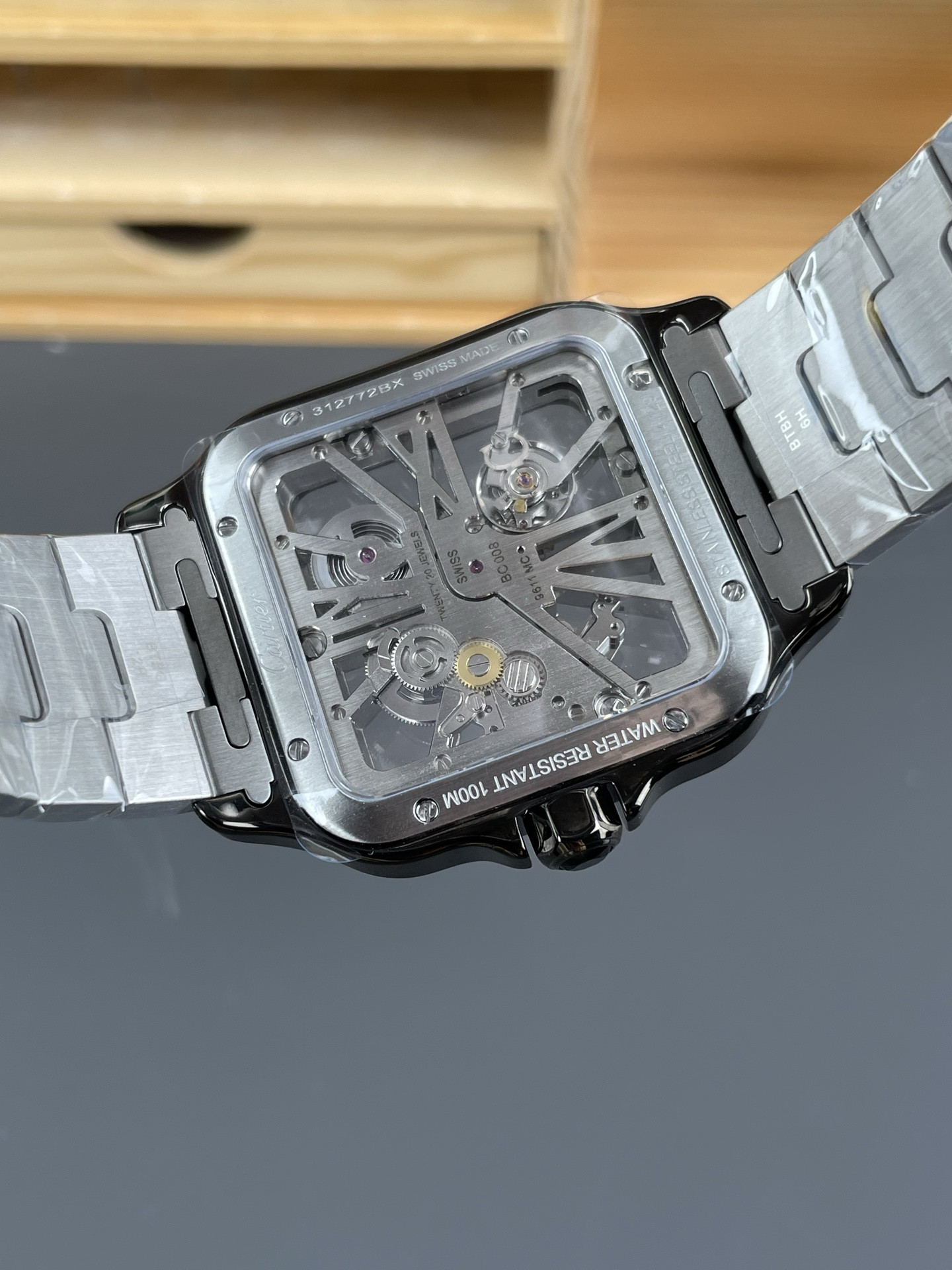 Santos de Cartier Skeleton Series Silver Steel V2 Version